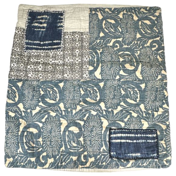 Pottery Barn Blue Floral Square Pillowcase Sham - Picture 1 of 5
